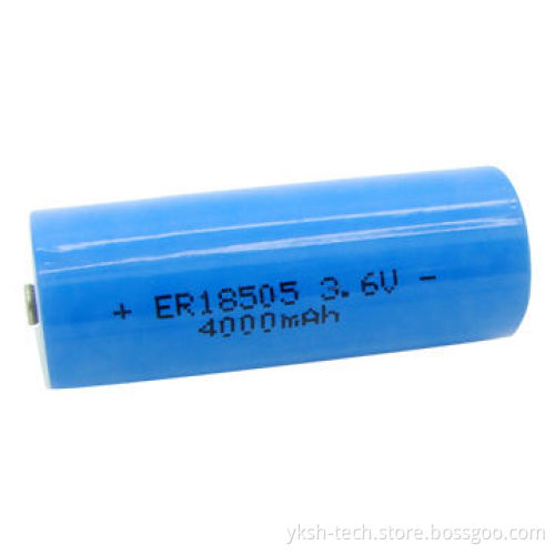 ER Cylindrical Water Meter Lithium Thionyl Chloride Cell, Size with 3,800mAh Rated Capacity